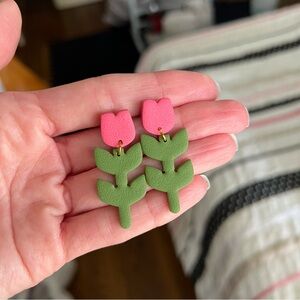 Tulip Earrings / Clay / Spring